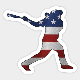 Baseball American Flag . Patriotic USA Sports Fans Sticker